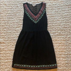 Embroidered black dress
